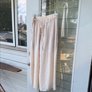 Dazy XL Viscose blush Wide-Leg elastic waist Pants with shorts inside/pockets